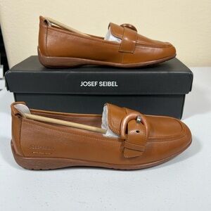 Josef Seibel camel Tan leather flat 37 6/6.5